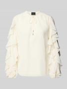 s.Oliver BLACK LABEL Loose Fit Chiffonbluse mit Rüschenärmeln in Offwh...