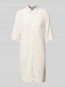 Jake*s Casual Mini Hemdblusenkleid aus Viskose-Leinen-Mix in Beige, Gr...