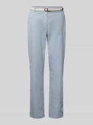 Christian Berg Woman Casual Fit Chino mit Gürtel in Hellblau, Größe 38