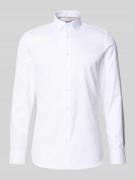 Jake*s Super Slim Fit Businesshemd in unifarbenem Design in Weiss, Grö...