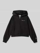 CHAMPION Sweatjacke mit Label-Stitching in Black, Größe 140