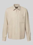 Marc O'Polo Regular Fit Hemdjacke aus Leinen-Viskose-Mix in Sand, Größ...