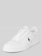 Polo Ralph Lauren Ledersneaker mit Logo-Stitching in Weiss, Größe 43