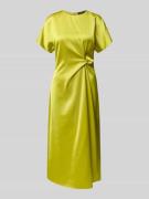 comma Midikleid aus Viskose-Mix mit Knotendetail in Gruen, Größe 34