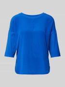 Marc Cain T-Shirt mit geripptem Rundhalsausschnitt in Royal, Größe 34