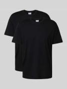 CHAMPION T-Shirt mit Logo-Badge im 2er-Pack in Black, Größe L
