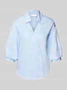 Rich & Royal Slim Fit Bluse mit tiefem V-Ausschnitt in Blau, Größe 36