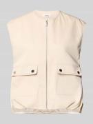 s.Oliver RED LABEL Relaxed Fit Weste aus Twill in Beige, Größe 38