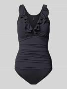 Lauren Ralph Lauren Badeanzug mit Volants in Black, Größe M