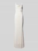Lipsy Abendkleid mit Paillettenbesatz in Weiss, Größe 36
