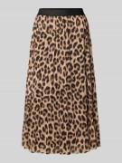 Oui Midirock mti Plisseefalten in Camel, Größe 36