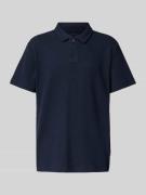 Tom Tailor Regular Fit Ripp Poloshirt mit Stretch-Anteil in Marine, Gr...