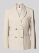 Tommy Hilfiger Regular Fit Blazer mit Leinen-Anteil in Beige, Größe 34