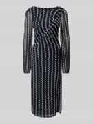 Vila Midikleid mit Rundhalsausschnitt Modell 'ELLEN' in Marine, Größe ...