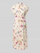 YAS Hemdblusenkleid aus Viskose mit Bindegürtel Modell 'ASINA' in Offw...