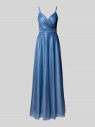 TROYDEN COLLECTION Abendkleid in Wickel-Optik in Bleu, Größe 34