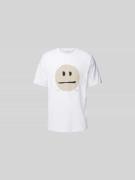 Wood Wood T-Shirt mit Motiv-Print in Weiss, Größe L