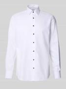 ETERNA Regular Fit Business-Hemd in Uni-Struktur in Weiss, Größe 43