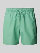 Tommy Hilfiger Regular Fit Badeshorts mit Label Stitching in Gruen, Gr...
