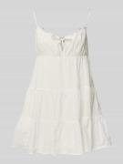 Review Minikleid mit Lochstickerei in Weiss, Größe L