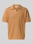 Casual Friday Regular Fit Poloshirt mit Lochmuster Modell 'ASTON' in O...