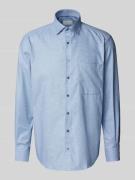 ETERNA Comfort Fit Business-Hemd mit Brusttasche in Blau, Größe 45