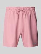 Pegador Badehose mit Label-Stitching in Rosa, Größe S