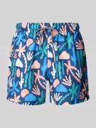 BOARDIES Badehose mit elastischem Bund Modell 'Palm' in Marine, Größe ...
