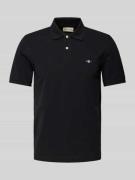 Gant Regular Fit Poloshirt mit Label-Stitching in Black, Größe S