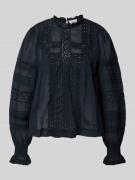 Neo Noir Bluse mit rückseitigem Knopfverschluss Modell 'Ebba' in Marin...