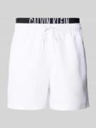 Calvin Klein Underwear Badehose mit Label-Print in Weiss, Größe L