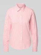 Gant Regular Fit Hemdbluse mit Label-Stitching in Pink, Größe 34