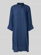 0039 Italy Knielanges Hemdblusenkleid aus Leinen mit 3/4-Arm Modell 'G...
