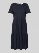 ROBE LÉGÈRE Knielanges Kleid im Stufen-Look in Marine, Größe 44