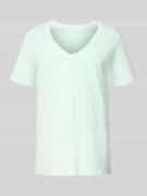 Gant T-Shirt mit geripptem V-Ausschnitt in Mint, Größe L