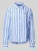 Polo Ralph Lauren Crop Boxy Fit Leinenhemdbluse mit Logo-Stitching in ...