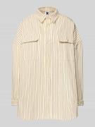 Karo Kauer Oversized Hemdbluse mit Knopfleiste in Offwhite, Größe XL