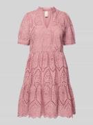 YAS Minikleid mit Lochstickerei Modell 'Holi' in Rose, Größe S