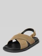 Marc O'Polo Sandalen aus edlem Velours-Rindsleder in Stein, Größe 39