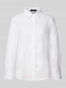 More & More Regular Fit Hemdbluse mit Lochstickerei in Weiss, Größe 40