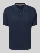 Christian Berg Men Poloshirt mit gerippten Abschlüssen in Marine, Größ...