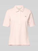 Gant Poloshirt mit Label-Stitching in Rosa, Größe L