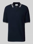 Roy Robson Poloshirt mit kurzem Reißverschluss in Marine, Größe XL