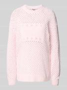 Tommy Jeans Relaxed Fit Strickpullover aus Ajour-Strick in Rosa, Größe...