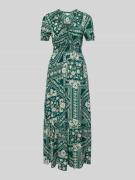 Apricot Maxikleid aus Viskose im Allover-Look in Gruen, Größe L