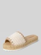 Espadrij Slides mit profilierter Sohle Modell 'PLAGE CROCHET' in Offwh...