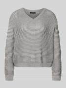 More & More Strickpullover mit gerippten Abschlüssen in Mittelgrau, Gr...