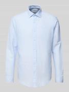 Jake*s Slim Fit Freizeithemd aus Leinen-Baumwoll-Mix in Hellblau, Größ...