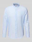 Jake*s Slim Fit Freizeithemd aus Leinen-Baumwoll-Mix in Hellblau, Größ...