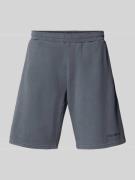 REVIEW Relaxed Fit Sweatshorts mit Label-Print in Dunkelgrau, Größe L